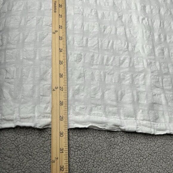 Pure Jill Top J Jill Linen Blend Large White Textured Beach Coastal Button Front - Picture 11 of 11